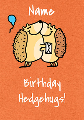 Birthday Hedgehugs Personalised Card