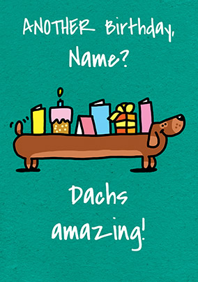 Dachs Amazing Personalised Birthday Card