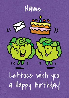 Lettuce Wish You Personalised Birthday Card