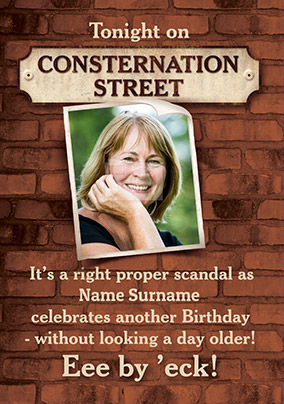 Consternation Street Spoof Photo Birthday Card