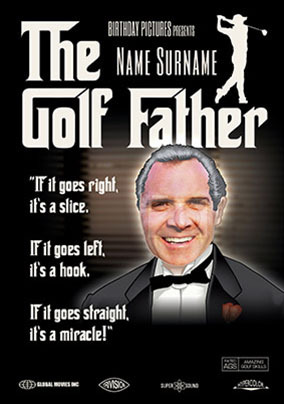 The Golf Father Spoof Photo Birthday Card