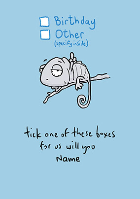 Leon - Tick A Box Personalised Card