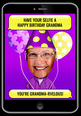Grandma Selfie Photo Birthday Card