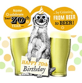 70 - Grinning From Beer To Beer Personalised Card