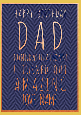 Dad Congratulations Personalised Birthday Card