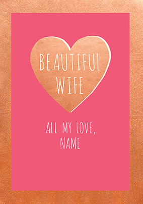 Beautiful Wife Personalised Card