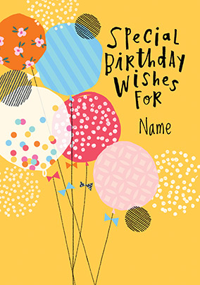 Balloons Special Wishes Birthday Card