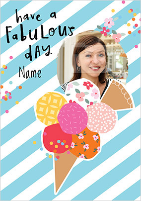 Fabulous Icecream Photo Upload Birthday Card