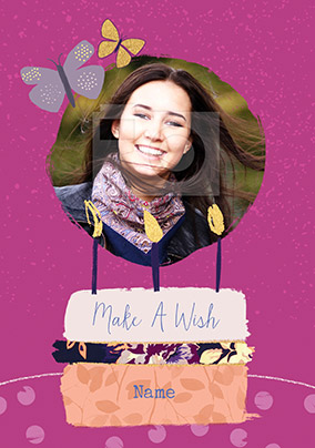 Make a Wish Photo Upload Birthday Card