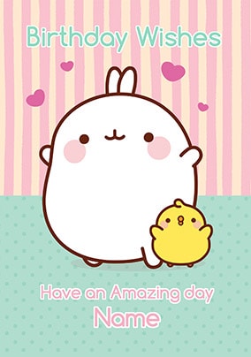 Molang - Birthday Wishes Personalised Card