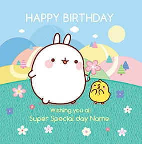 Molang - Super Special Birthday Personalised Card