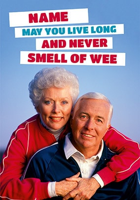 Never Smell Of Wee Personalised Card