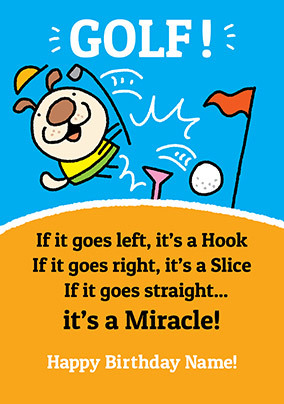 Golf - It's A Miracle Personalised Card