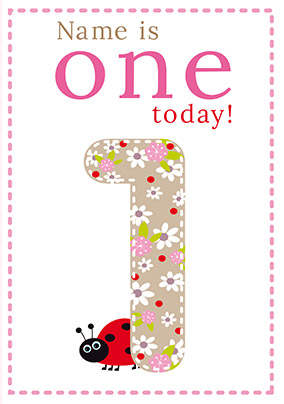 Ladybird 1st Birthday Card
