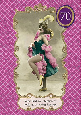 Dancing Belle Milestone 70th Birthday Card