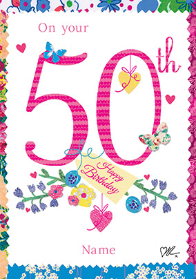 Bluebells Milestone 50th Birthday Card