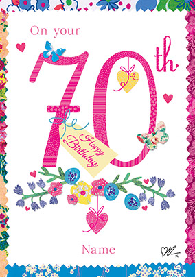 Bluebells Milestone 70th Birthday Card
