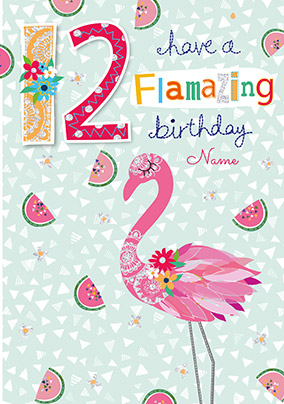 12 Flamazing Birthday Personalised Card