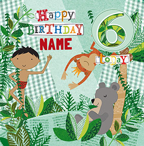 6th Birthday Jungle Card