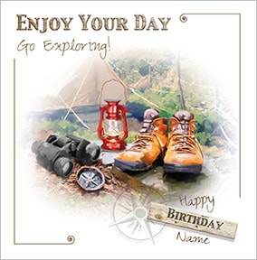 Go Exploring! Personalised Birthday Card