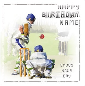 Cricket Personalised Birthday Card