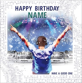 DJ Personalised Birthday Card