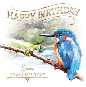 Kingfisher Personalised Birthday Card