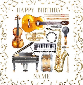 Musician Personalised Birthday Card