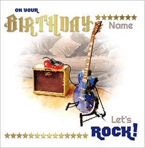 Guitar & Amp Personalised Birthday Card