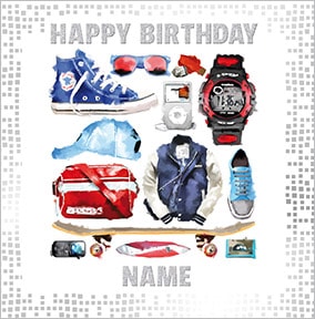 Teenage Accessories Personalised Birthday Card