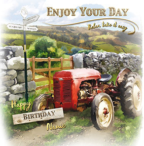 Tractor Personalised Birthday Card