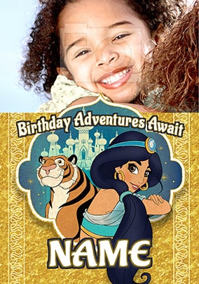 Princess Jasmine and Raja Photo Card