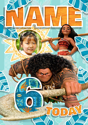 Moana Maui Age 6 Photo Upload Birthday Card