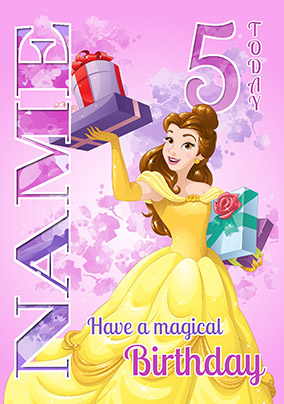 Belle Age 5 Birthday Card