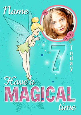 Tinker Bell Age 7 Photo Birthday Card