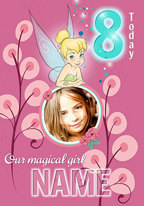 Tinker Bell Age 8 Photo Birthday Card