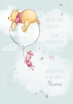 Pooh & Piglet Favourite Day Birthday Card
