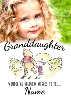 Pooh Photo Birthday Card Granddaughter