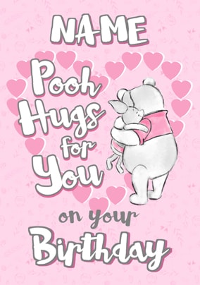 Pooh Hugs Birthday Card