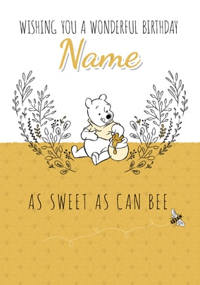 Pooh Sweet As Can Bee Birthday Card