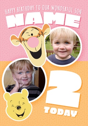 Age 2 Pooh & Tigger Birthday Card Son