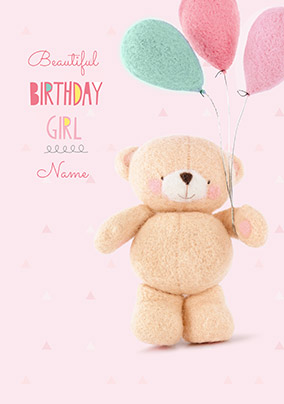 Beautiful Birthday Girl Personalised Card
