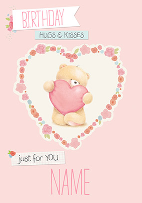 Hugs and Kisses Forever Friends Birthday Card