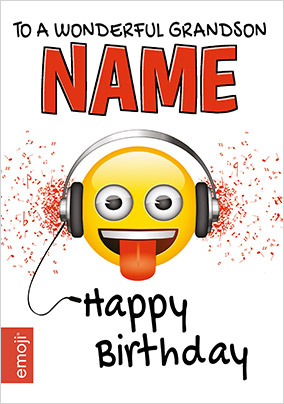 Emoji - Birthday Card A Wonderful Grandson