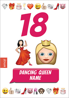 Emoji - Birthday Card 18th Birthday Dancing Queen