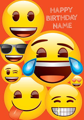 Emoji Birthday Personalised Card