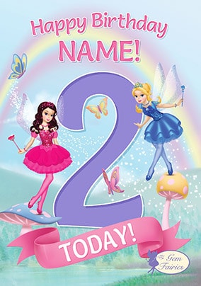 Gem Fairies 2nd Birthday Personalised Card