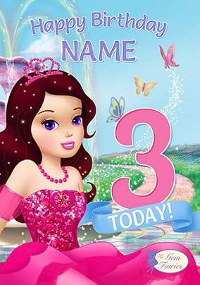 Gem Fairies 3rd Birthday Personalised Card