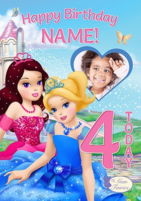 Gem Fairies 4th Birthday Photo Card