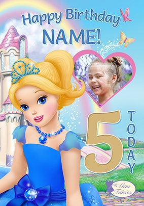Gem Fairies 5th Birthday Photo Card